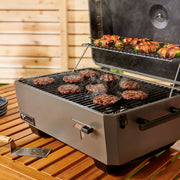 TYTUS Emberwood Charcoal Tabletop Grill, 421 Sq In Cooking Area, Porcelain-Enameled Cast Iron Grates, Gunmetal Gray, Portable, TDT-GHS-CHAR