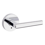 Kwikset Milan Privacy Lever Door Handle Set with Round Rose in Polished Chrome