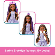 Mattel Barbie Dream Besties Brooklyn Fashion Doll with Posable Body, Hair Chalk, Removable Fashions, Makeup Palette, and Accessories
