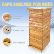 Jacgood 5 Box Bee Box for Beekeeping with 2 Deep Brood Boxes and 3 Medium Super Boxes