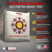 Morrell Outdoor Archery Bag Target, Weatherproof, Multi-Layered Density, Two Sides with 50+ Bullseyes, White, 29x14x31 in, 58505