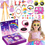 UUSUOO XT-86 Advent Calendar for Girls, 24 Days Unicorn-Themed Jewelry and Accessories, Purple, Ages 3-8
