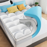 JUSTLET SE-2in1-04 Queen Size Dual Layer 4 Inch Memory Foam Mattress Topper White