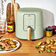 Beautiful 29030 6 Qt Air Fryer with TurboCrisp Technology, EverGood Ceramic Nonstick Coating, Sage Green