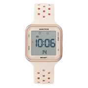 Armitron Unisex Sport Blush Square Watch with Silicone Watch Band - 40/8417PBHCT