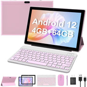 YQSavior YQ10S 10.1'' 8GB RAM 64GB ROM Android 14 1.8 GHz Processor Speed 2 in 1 Wi-Fi Tablet, Pink