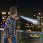 As Seen On TV Star Patrol Flashlight, Tactical, 9,000 Lumens, 10 Modes, Built-In Kickstand, Phone Charger, Water-Resistant