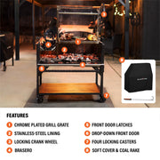 Blackstone Bronco Open Flame Barrel Grill, 22