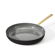 Made By Gather Beautiful 12 in Ceramic Non-Stick Fry Pan with EverGood Coating, Black Sesame, 19218