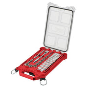 Milwaukee 48-22-9481 SAE Ratchet Socket Mechanics Tool Set 3/8 in. Low Profile Packout Case