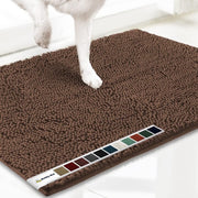 Muddy Mat Super Absorbent Indoor Door Mat, Microfiber Chenille, Quick Dry, Non-Slip Rubber Backed, Brown, 24x36 in
