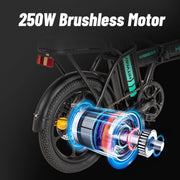 HITWAY BK5 16 Inch Electric Bike, 36V 250W Powerful Folding Bike with Removable Lithium Battery, LED Light, Black