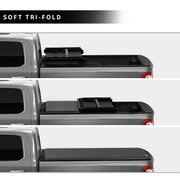 LEDKINGDOMUS MWMUS0005226MW 6.4ft Soft Tri-Fold Truck Bed Cover, Dual-Coated PVC with Aluminum, Black