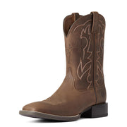 Ariat Sport Outdoor Western Boot, Distressed Brown Full-Grain Leather, Wide Square Toe, 11