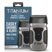 Titanium Edge Beard & Body Compact Shaver - Men's Electric Groomer for Face, Neck & Body