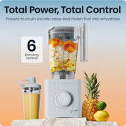 Chefman C27-TJ-2C-US1 Obliterator 48oz Countertop Blender w/ 20oz Travel Jar and Tamper/Scraper Tool - Concrete