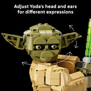 LEGO Star Wars Attack of the Clones Yoda Bust Building Set with Lightsaber, Display Stand, 399 Pieces, 75438