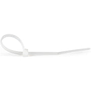 StarTech.com Cable Ties, 4in White Nylon Self-Locking Zip Ties with Curved Tip, 18lb Tensile Strength, 100 Pack, CBMZT4N