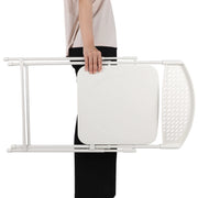 Mainstays MS6511745671002 Steel Frame Light-Weight Compact Plastic Folding Chairs, White (Set of 10)