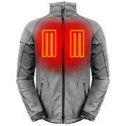 ActionHeat Men's 5V Battery Heated Softshell Jacket, Sharkskin Grey, Lightweight Flexible with 6000mAh Power Bank, 4.5+ Hours Heat, 81113715