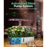 LetPot 10-Pod Hydroponics Growing System with WiFi and APP Control, Adjustable 24W Full-Spectrum LED Grow Lights, 3.5L Water Tank, White, 17356717558