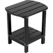 Nalone Adirondack Outdoor Side Table, Double Deck Storage, Black, 16.5 in