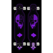 Shark Wheel Clear Skull Longboard with Built-In Color Changing Lights, 72mm DNA Shark Wheels, ABEC 9 Bearings, 180mm Reverse Kingpin Trucks