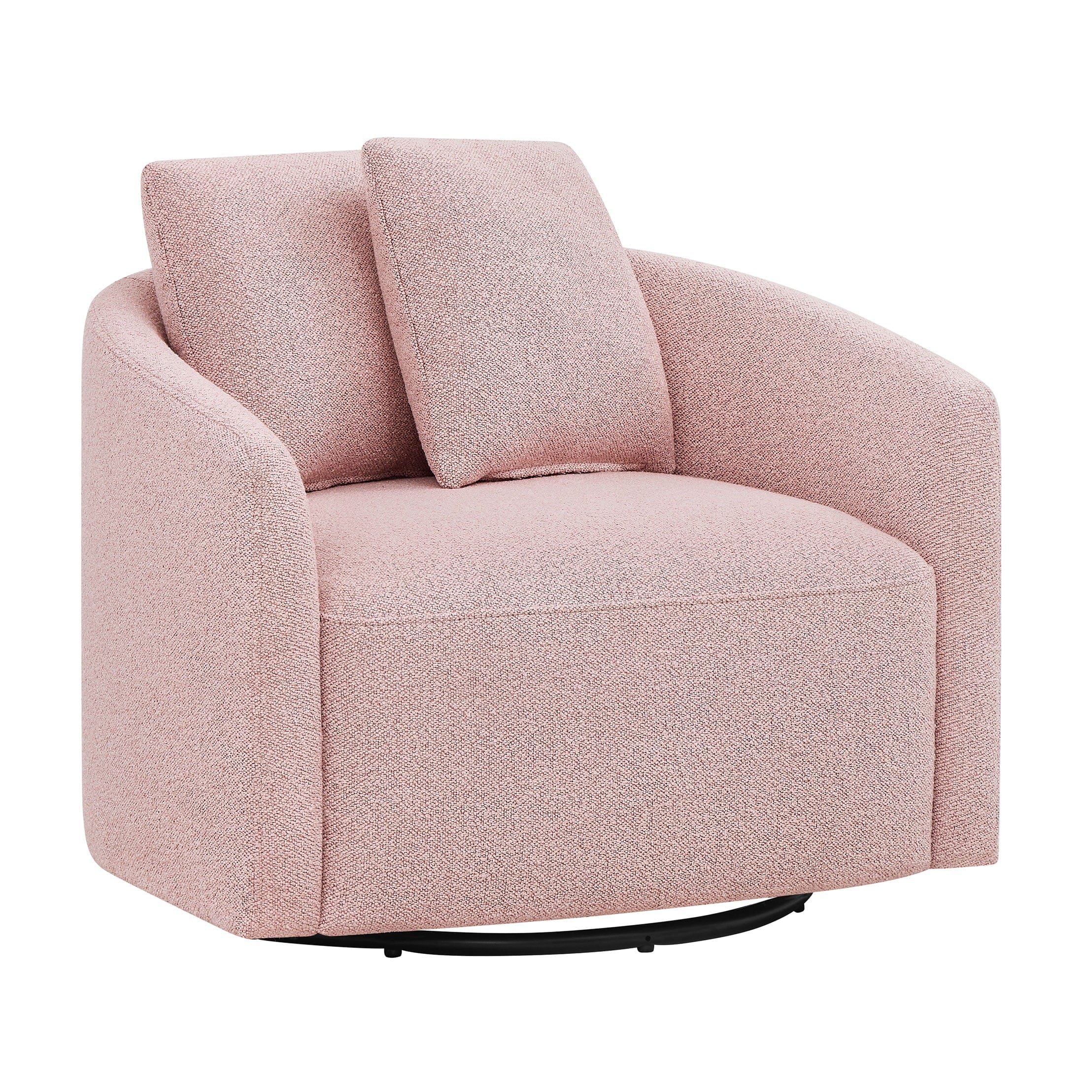 Beautiful LS-BT-031 Drew Kids Accent Chair, Rose Boucl Fabric, 360-Deg ...