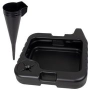 Scepter 15.5 Quart Oil Drain Pan with Pour Spout and 18-Inch Mechanics Funnel Kit, Black, Plastic