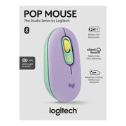 Logitech POP Compact Wireless Mouse, Bluetooth, Ambidextrous, SilentTouch, Purple Mint