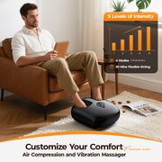 Anqdy Foot Massager with Heat, Shiatsu Deep Tissue Massage, 4 Modes, 5 Intensity Levels, Black