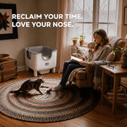 NestPawly 2026 Square Self-Cleaning Open-Top Cat Litter Box, Automatic Multi-Cat Robot with 8 Sensors, Odor Control, Gray, 2m Cord