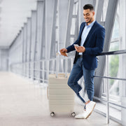 GForce 3 Piece Expandable Rolling Luggage Set, Ivory, Hard Shell, Spinner Wheels, Telescopic Handle, 20