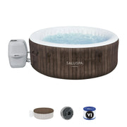 SaluSpa 60132E Madrid Smart AirJet Outdoor Round Inflatable Hot Tub with App Control 2-4 Person with Pump #P09144