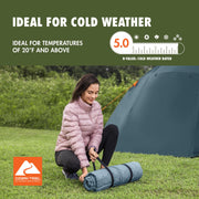 Ozark Trail Self-Inflating Large Rectangular Sleeping Pad, R-Value 5.0, PVC-Free TPU, Foam Core, 78 in x 25 in x 2 in