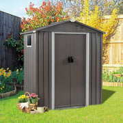 Sobaniilo TPGJF Outdoor Storage Shed 5x3x6FT Metal Garden Shed with Lockable Door Waterproof Tool Shed