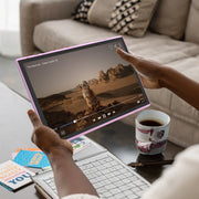 NOVOJOY Android Tablet, 10.1 Inch IPS HD Touchscreen, 6GB RAM, 32GB Storage, 1TB Expansion, 6000mAh Battery, Dual Camera, WiFi-6, Bluetooth 5.0, Pink with Case and Stylus NVZB10Pink3in1