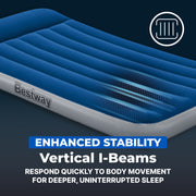 Bestway SleepSupport Twin Air Mattress 12 in, Built-in AC Pump, Durable PVC, Portable with Storage Bag