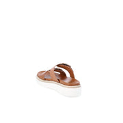 Madden NYC Womens Flatform Two Strap Sandals, Cognac, Medium Width, Adjustable Buckle Straps