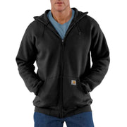 Carhartt Marquette Men's Midweight Full-Zip Hooded Sweatshirt, Loose Fit, Black, Small, K122-BLK