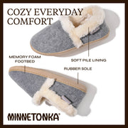 Minnetonka Dina Women's Slippers, Plush Memory Foam Insole, Rubber Sole, Cream Multi, Large