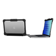 MAXCases Extreme Shell-L Laptop Case for MacBook Air 13.6 in, Full-Coverage Polycarbonate and TPU Protection, Black and Clear, AP-ESL-MBA-13M2-BCLR