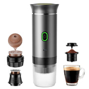 TINANA 3-in-1 Travel Coffee Maker w/USB-C, Compatible 20 Bar Pressure, Gray