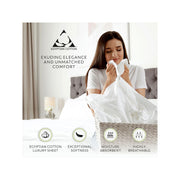 Aireolux 1000 Thread Count Ultra-Soft & Silky Luxury Egyptian Cotton Sheets And Pillowcases - WHITE ONE SIZE