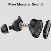 Monster MH11903 Wireless Earbuds In-ear Bluetooth Headphones, 25H Playtime, Black