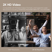 Novodesk 2K Webcam, Dual Noise-Reducing Microphones, Autofocus, Privacy Cover, Tripod Stand