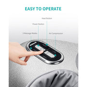 Nekteck Shiatsu Foot Massager Machine with Soothing Heat, Deep Kneading Therapy, Adjustable Air Compression, Silver, FM12