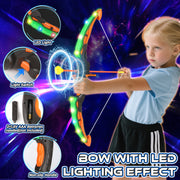 Hot Bee 2 in 1 Light-Up Bow and Arrow with Foam Dart Launcher, 2 LED Bows, 24 Sticky Arrows, 30 Foam Darts, Targets and Quivers for Kids Ages 5-12, 1666-15A