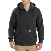 Carhartt 103308-026 Rain Defender Rockland Sherpa-Lined Long-Sleeve Hooded Sweatshirt for Men - Carbon Heather - 2XLT