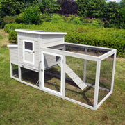 Merry Products PTH1242212012 Farmhouse Chicken Coop, Durable Fir Wood, Gray, Holds 4 Chickens